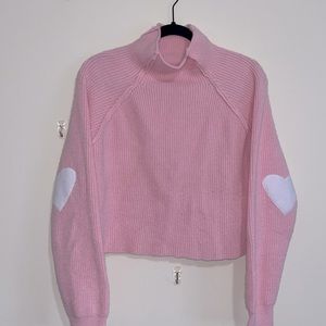 cropped high-neck valentine’s sweater